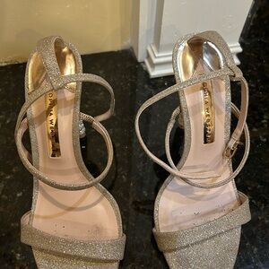 Sophia Webster Silver Glitter Heels